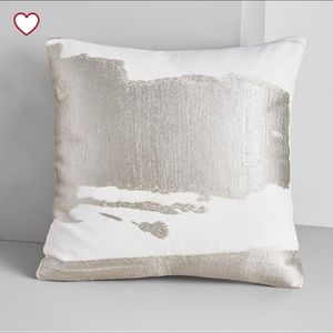West Elm Pillow Covers - Platinum and White